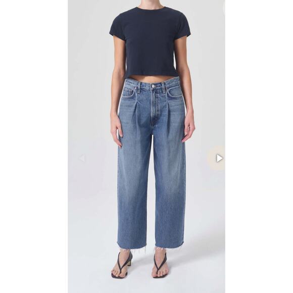 Agolde Dayna High Rise Pleat Baggy Jeans in Trap Size 28 - Picture 1 of 11